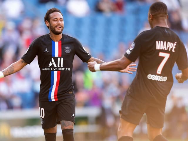 Paris St-Germains Neymar (links) und Kylian Mbappé. Paris St-Germains Neymar (links) und Kylian Mbappé.