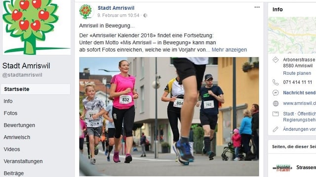 Facebook Auftritt Stadt Amriswil Facebook Auftritt Stadt Amriswil