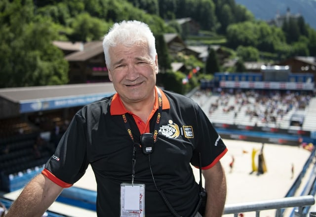 Ruedi Kunz, Organisator des Beachvolleyball-Turniers in Gstaad. Ruedi Kunz, Organisator des Beachvolleyball-Turniers in Gstaad.