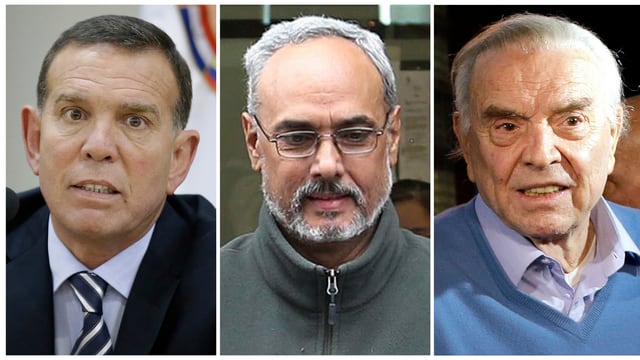 Die Angeklagten Juan Angel Napout (links), Manuel Burga und Jose Maria Marin (rechts). Die Angeklagten Juan Angel Napout (links), Manuel Burga und Jose Maria Marin (rechts).