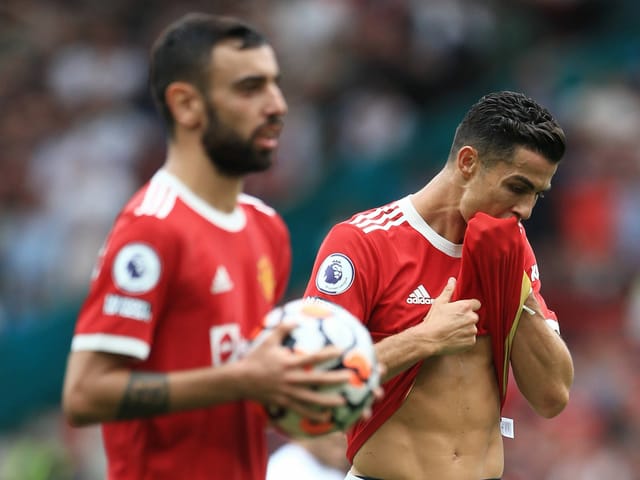 Bruno Fernandes und Cristiano Ronaldo von Manchester United.