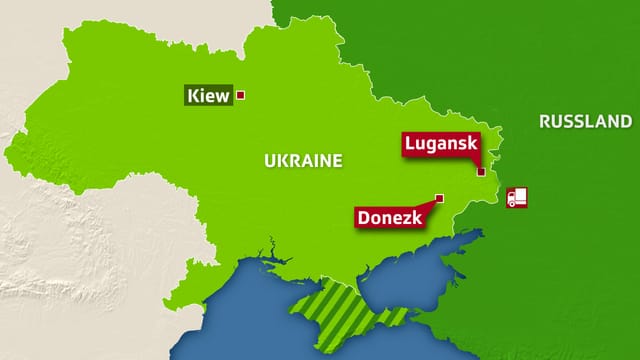 Karte Ukraine und Grenzregion zu Russland. Karte Ukraine und Grenzregion zu Russland.
