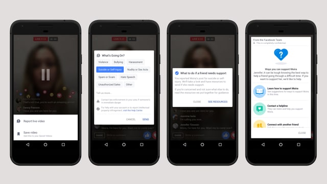 Screenshots eines Facebook-Livestreams. Screenshots eines Facebook-Livestreams.