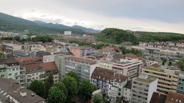 Blick vom Oltner Stadthaus auf die Stadt in Richtung Aarau. Blick vom Oltner Stadthaus auf die Stadt in Richtung Aarau.