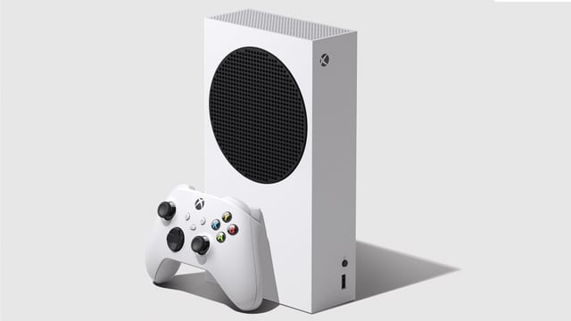 An Xbox Series S with controller