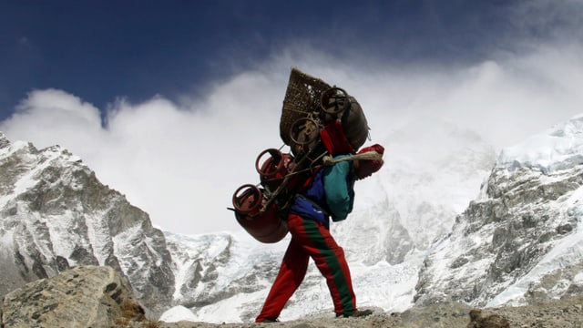 Sherpa im Mount Everest. Sherpa im Mount Everest.