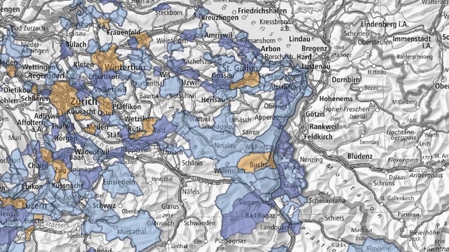Karte mit eingefärbten Energiestädten Karte mit eingefärbten Energiestädten