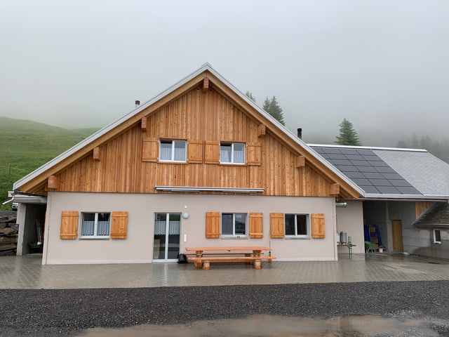 Modernes neues Haus auf der Alp. Modernes neues Haus auf der Alp.