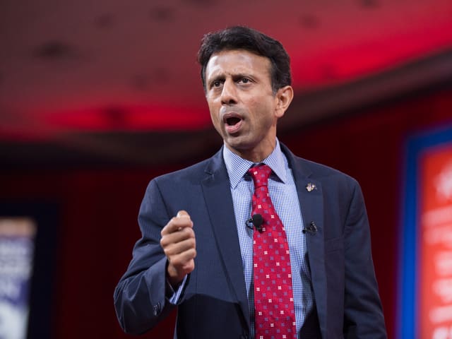 Bobby Jindals als Redner an einer Veranstaltung.