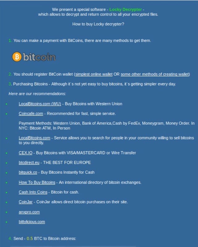 Brief der Erpresser, wie er auf den Desktop eines infiierten Systemes kopiert wird. Brief der Erpresser, wie er auf den Desktop eines infiierten Systemes kopiert wird.