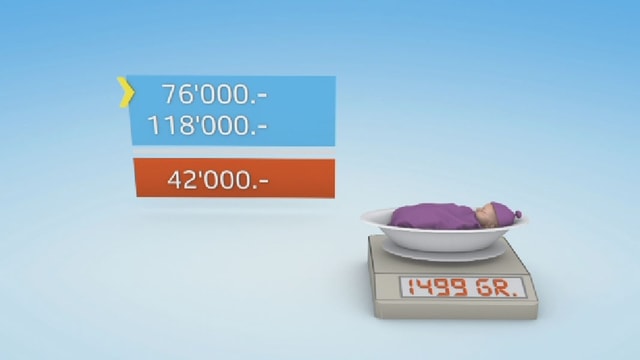 Grafik mit Neugeborenem in einer Waage. Grafik mit Neugeborenem in einer Waage.