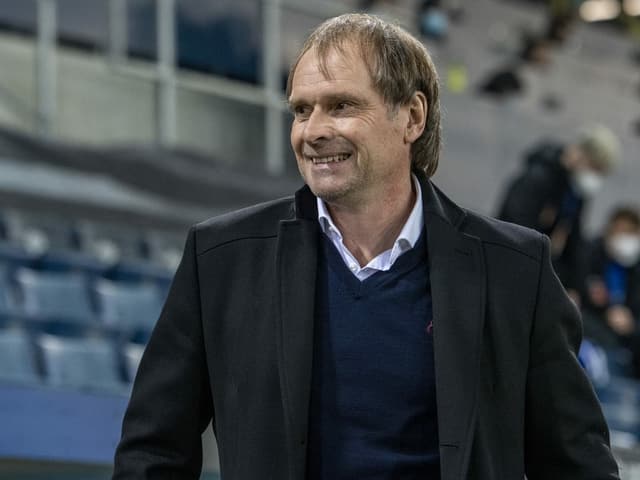 Servette-Trainer Alain Geiger lacht Servette-Trainer Alain Geiger lacht