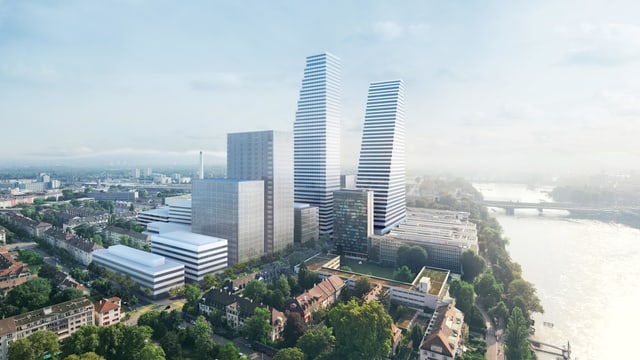 Campus mit geplanten Hochhäusern in Basel Campus mit geplanten Hochhäusern in Basel