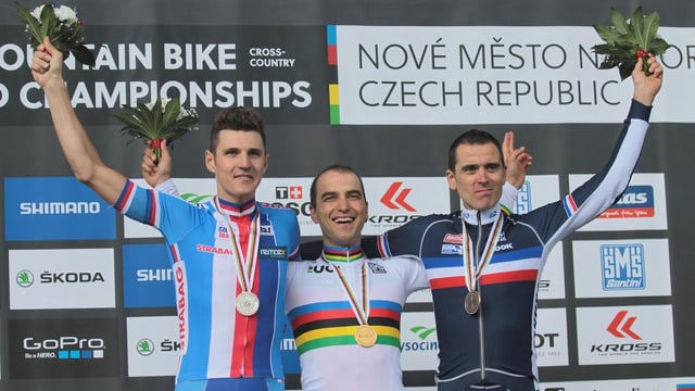 Kulhavy, Schurter und Absalon. Kulhavy, Schurter und Absalon.