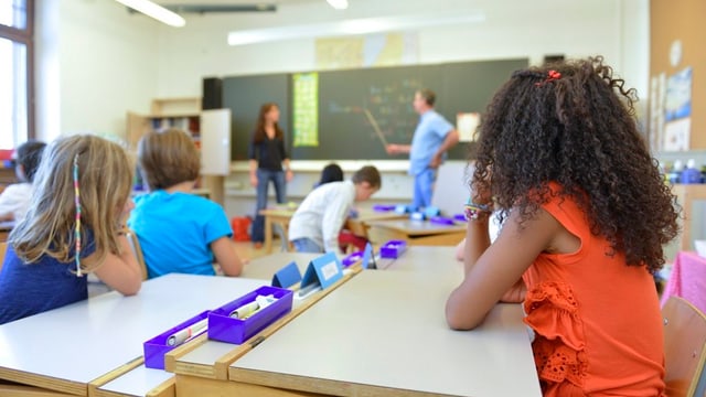 Schüler schauen zur Tafel. Schüler schauen zur Tafel.
