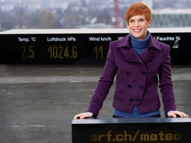 Sandra Boner auf dem Dach der Wetterredaktion. Sandra Boner auf dem Dach der Wetterredaktion.