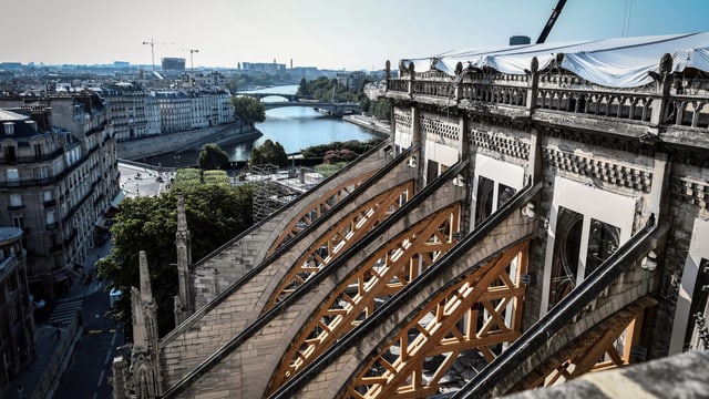 Blick auf die Notre-Dame nach dem Brand Blick auf die Notre-Dame nach dem Brand