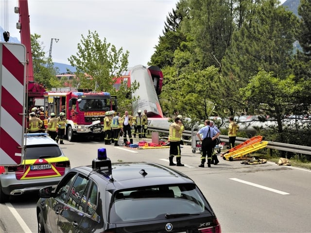 Three compartments of the train overturned.