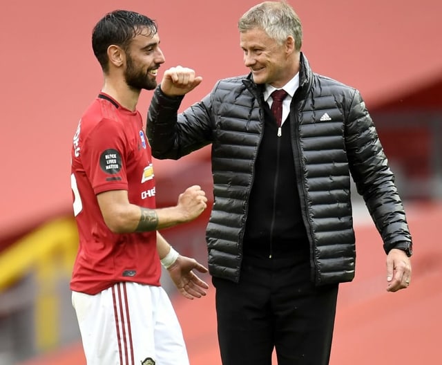 Coach Solskjaer und der Portugiese Bruno Fernandes. Coach Solskjaer und der Portugiese Bruno Fernandes.