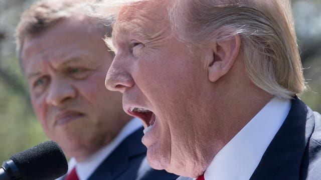 Trump mit dem jordanischen König in Washington. Trump mit dem jordanischen König in Washington.