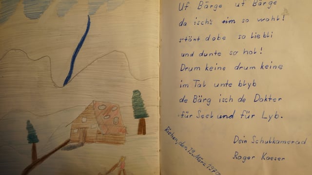 Rogers Eintrag vom März 1970 in Claudias Poesiealbum. Rogers Eintrag vom März 1970 in Claudias Poesiealbum.
