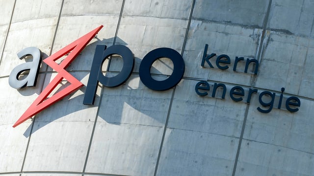Axpo-Logo am Kernkraftwerk Beznau Axpo-Logo am Kernkraftwerk Beznau