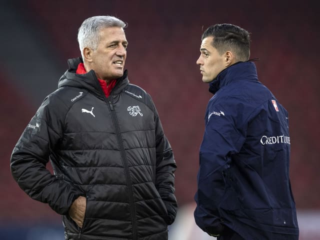 Nati-Coach Vladimir Petkovic und Spielmacher Granit Xhaka. Nati-Coach Vladimir Petkovic und Spielmacher Granit Xhaka.