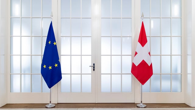 schweizerfahne neben europafahne schweizerfahne neben europafahne