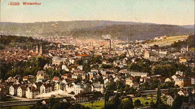 Rauchende Kamine und Industrie im historischen Winterthur Rauchende Kamine und Industrie im historischen Winterthur