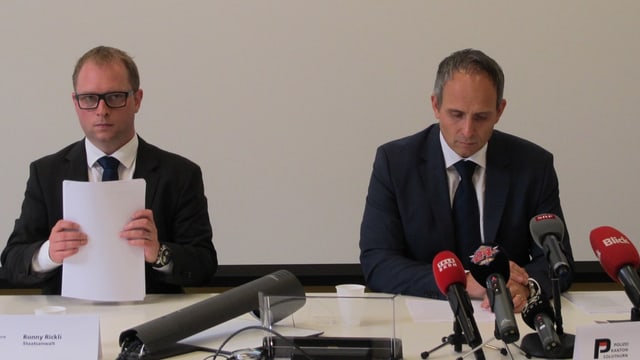 Staatsanwalt Ronny Rickli und Kriminalpolizei-Chef Urs Bartenschlager. Staatsanwalt Ronny Rickli und Kriminalpolizei-Chef Urs Bartenschlager.