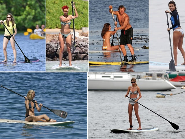 Verschiedene Stars die Stand Up Paddling machen. Verschiedene Stars die Stand Up Paddling machen.