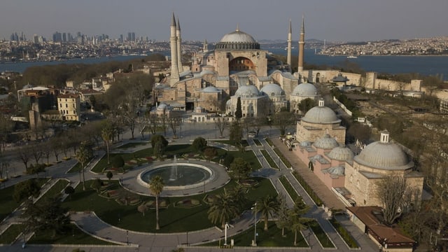 Luftaufnahme der Hagia Sophia. Luftaufnahme der Hagia Sophia.