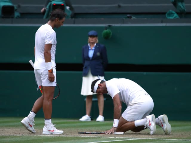 Nadal und Del Potro nach ihrem Spiel Nadal und Del Potro nach ihrem Spiel