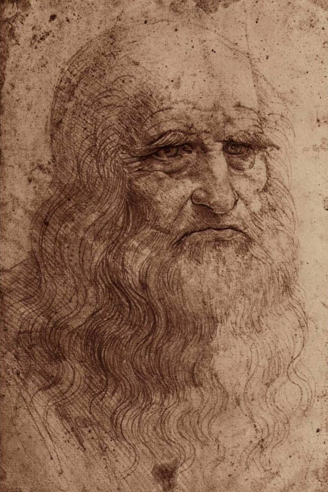 Porträt des italienischer Malers, Bildhauers, Architekten, Kunsttheoretikers, Naturforschers und Ingenieurs Leonardo da Vinci. Porträt des italienischer Malers, Bildhauers, Architekten, Kunsttheoretikers, Naturforschers und Ingenieurs Leonardo da Vinci.