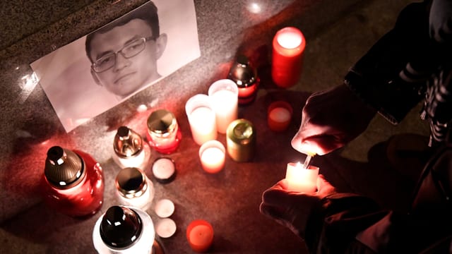 In Gedanken an den ermordeten Journalisten Jan Kuciak. In Gedanken an den ermordeten Journalisten Jan Kuciak.