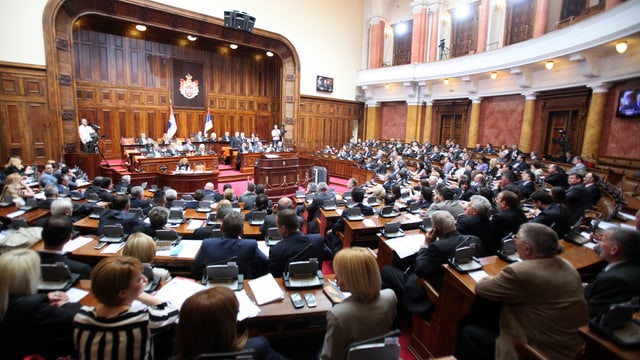 Blick ins serbische Parlament Blick ins serbische Parlament