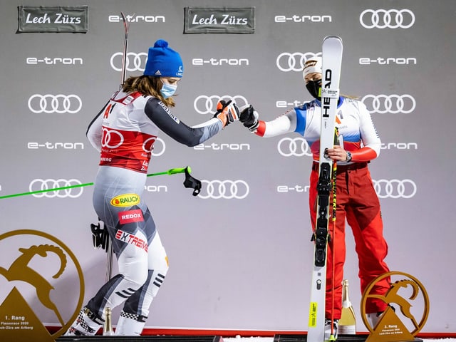 Lara Gut-Behrami und Petra Vlhova. Lara Gut-Behrami und Petra Vlhova.