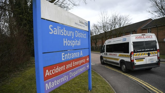 Schild vor dem Spital in Salisbury. Schild vor dem Spital in Salisbury.