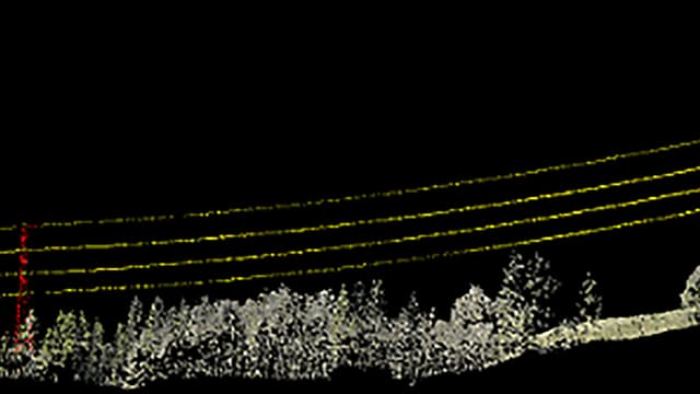 Dank Lidar-Scan schnell Bäume erkennen, die der Stromleitung gefährlich werden können. Dank Lidar-Scan schnell Bäume erkennen, die der Stromleitung gefährlich werden können.