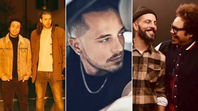 Von links: Lo & Leduc, Loco Escrito sowie Bligg und Marc Sway. Von links: Lo & Leduc, Loco Escrito sowie Bligg und Marc Sway.