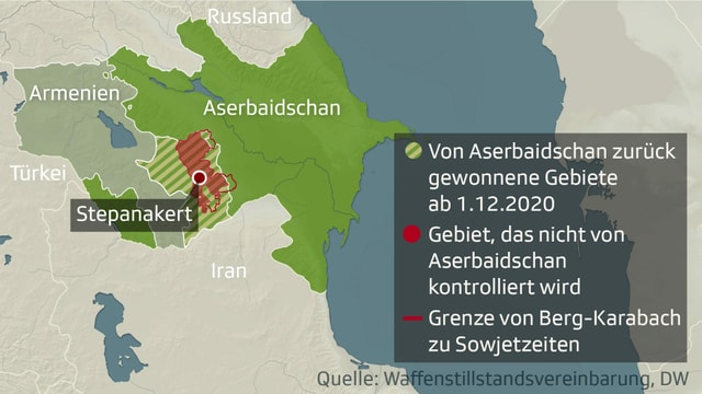 Karte von Armenien und Aserbaidschan. Karte von Armenien und Aserbaidschan.