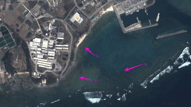 Die Kabelkanäle sind auf dem Satellitenbild sichtbar. Die Kabelkanäle sind auf dem Satellitenbild sichtbar.