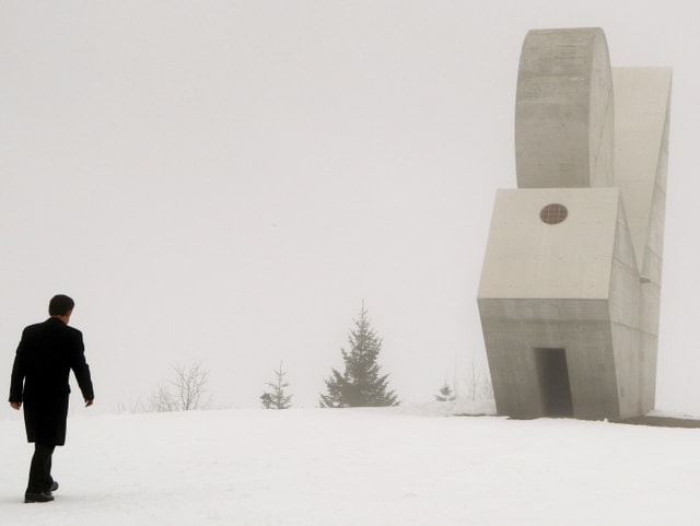 Das Denkmal für die Résistance auf dem Plateau des Glières. Das Denkmal für die Résistance auf dem Plateau des Glières.