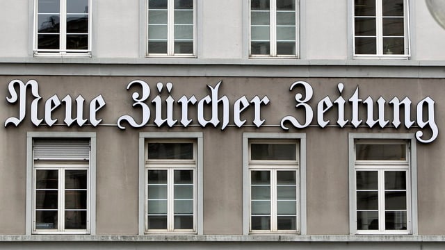 Schriftzug der «Neuen Zürcher Zeitung» am Hauptsitz in Zürich. Schriftzug der «Neuen Zürcher Zeitung» am Hauptsitz in Zürich.