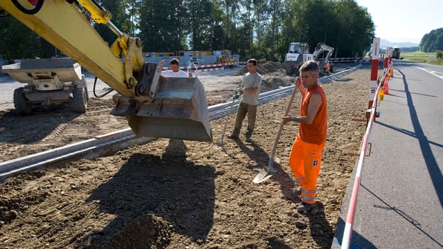 Baustelle auf Strasse Baustelle auf Strasse