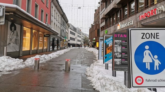 Leere Badener Altstadt. Leere Badener Altstadt.