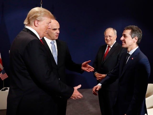 Trump, Berset, Schneider-Ammann und Cassis. Trump, Berset, Schneider-Ammann und Cassis.