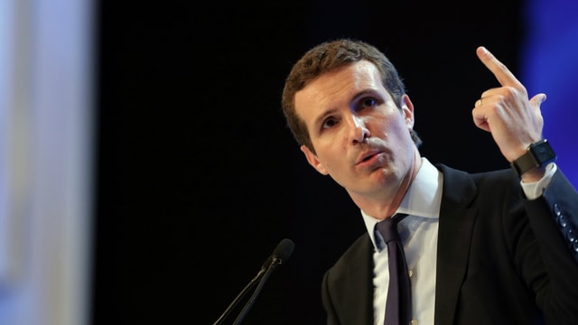 Pablo Casado am Parteitag des Partido Popular PP Pablo Casado am Parteitag des Partido Popular PP