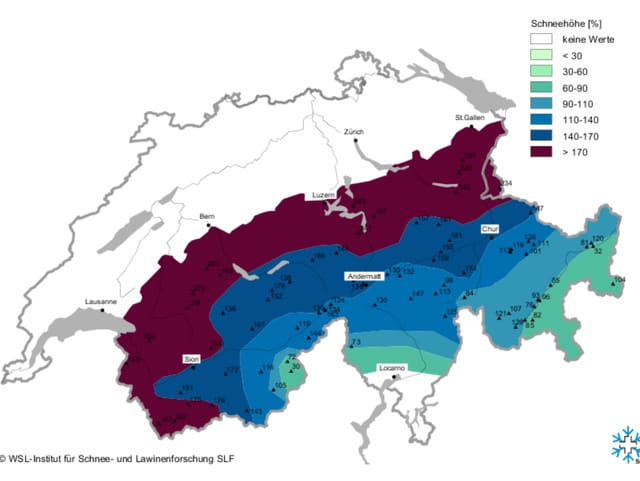 Relative Schneemengen für Weihnachten. Relative Schneemengen für Weihnachten.