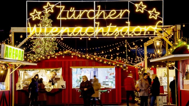 Weihnachtsdorf auf dem Zürcher Sechseläutenplatz Weihnachtsdorf auf dem Zürcher Sechseläutenplatz